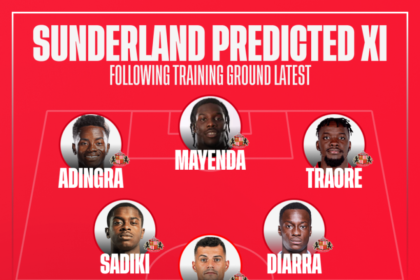 sunderland a.f.c. vs aston villa lineups