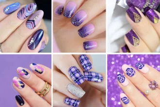 nail designs for purple nails